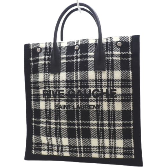 Saint Laurent Gauche Vertical Plaid Rive Black Noe Leather Handbag Paris - Picture 1 of 1